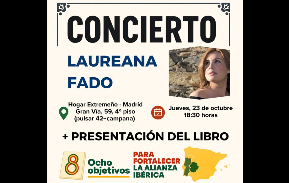 Cartel del concierto de Laureana Fado en Madrid