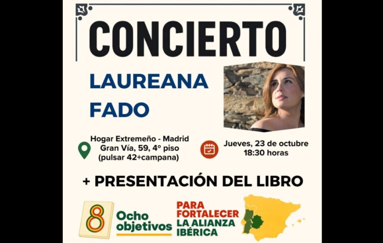 Cartel del concierto de Laureana con detalles del evento en Madrid
