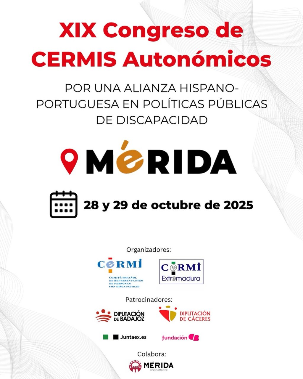 Cartel del XIX Congreso de Cermis en Mérida sobre discapacidad