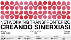 Cartel del evento de networking entre jóvenes empresarios en Vigo