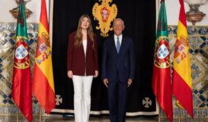 Infanta Sofia de España y presidente de Portugal en el Palacio de Belém