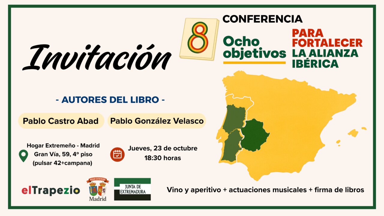 Invitación al evento sobre el libro Ocho objetivos para fortalecer la Alianza Ibérica