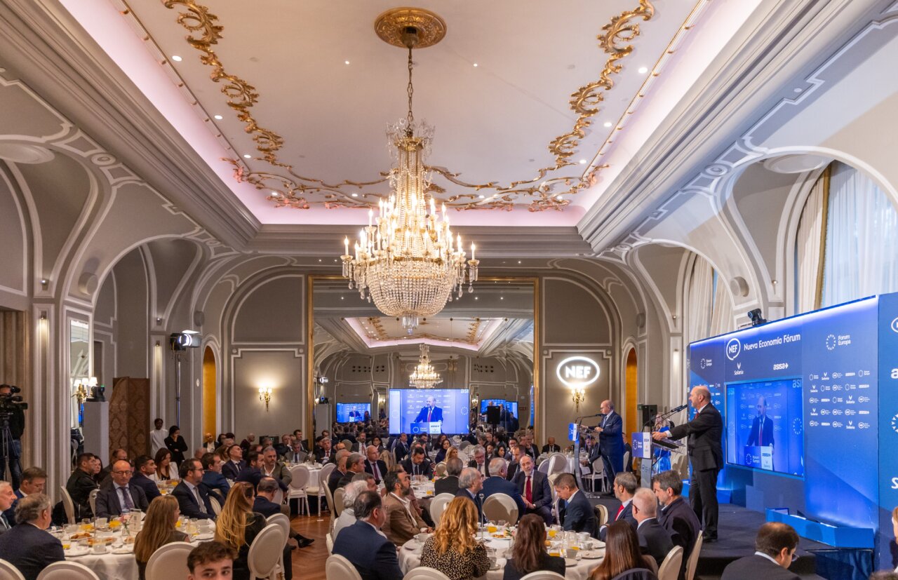Evento del Fórum Europa sobre el Mundial 2030 en Madrid con asistentes