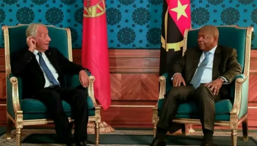 Marcelo Rebelo de Sousa y el presidente angolano en una reunión