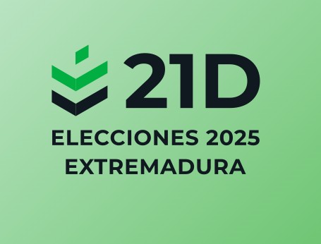 Logo de las elecciones de Extremadura 2025 con fondo verde