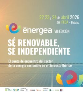 Cartel de la Expoenergea 2026 en Badajoz con información sobre el evento