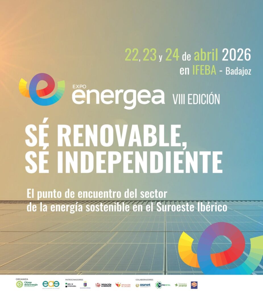 Cartel de la Expoenergea 2026 en Badajoz con información sobre el evento