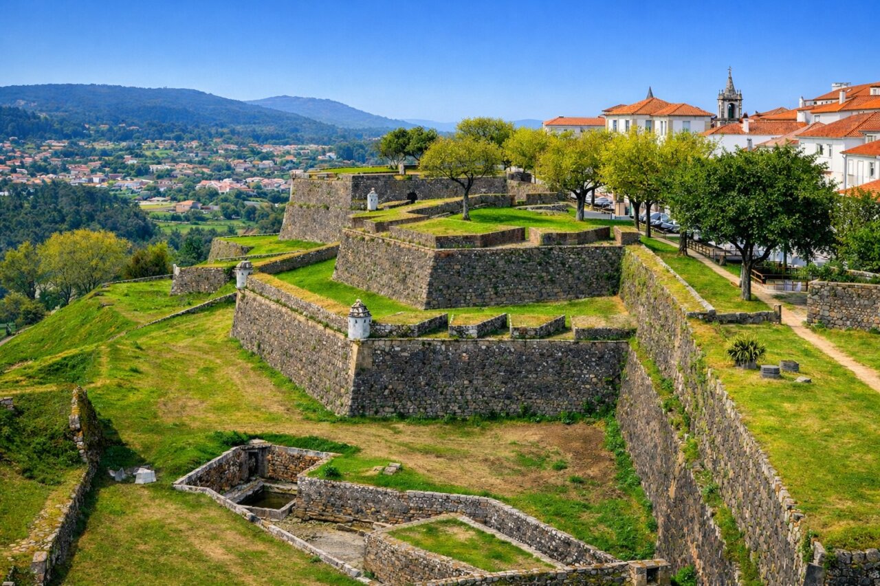 Vista panorámica de las fortalezas abaluartadas en Valença do Minho