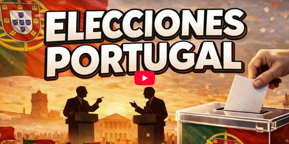 Imagen sobre elecciones en Portugal con banderas y candidatos
