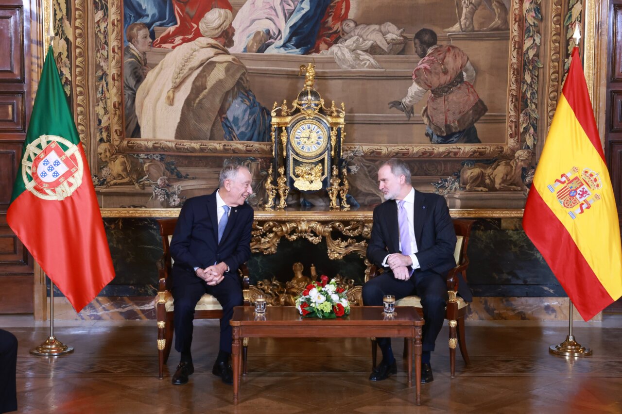 Felipe VI y Marcelo Rebelo de Sousa en el Palacio Real de Madrid