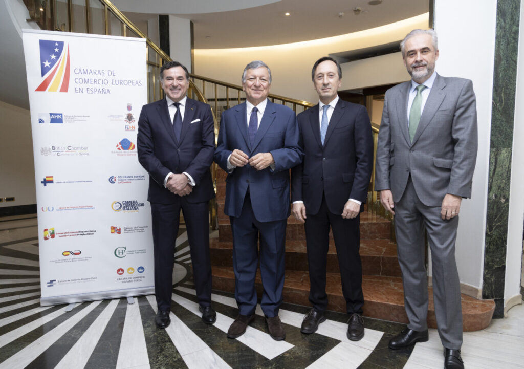 Representantes de las Cámaras de Comercio Europeas en España en un evento en Madrid.