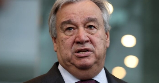 António Guterres hablando sobre la guerra en Irán y la cumbre europea