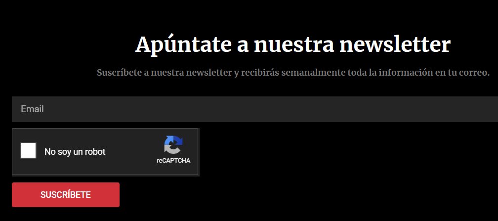 Formulario de suscripción a la newsletter semanal para iberistas