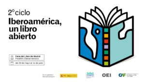 Cartel del ciclo Iberoamérica un libro abierto en la Feria del Libro de Madrid