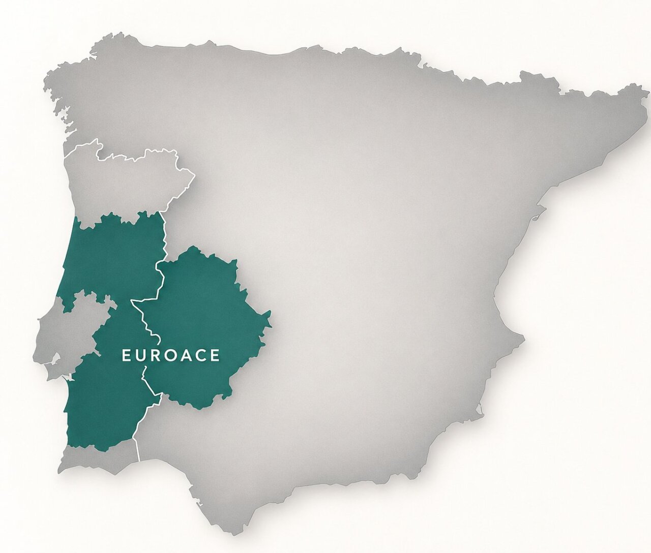Mapa de la región EUROACE en España y Portugal