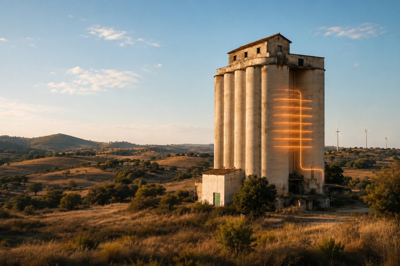 Silo agrícola transformado en sistema de almacenamiento de energía renovable