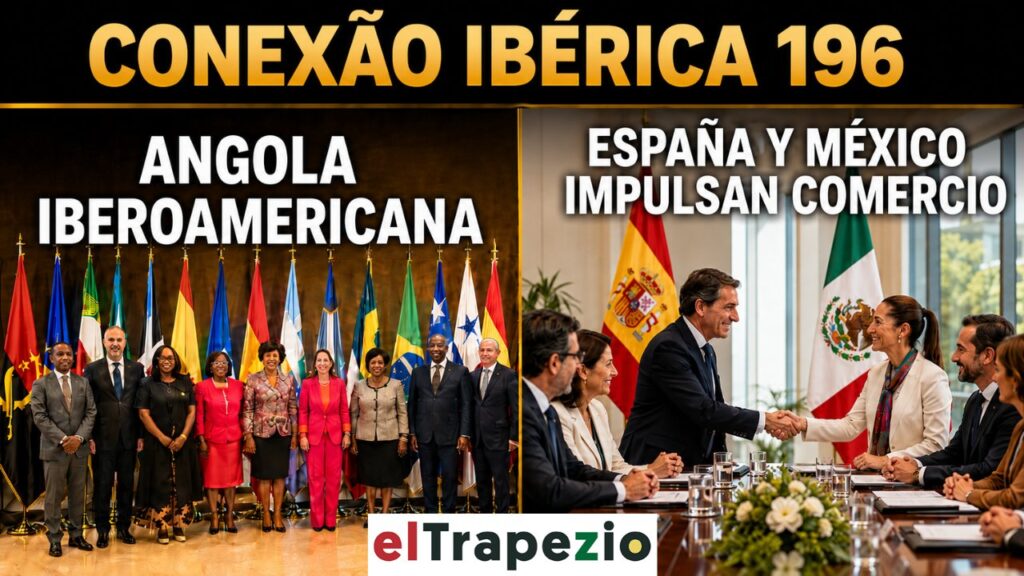 Reunión sobre comercio entre España, México y Angola en evento Iberoamericano.