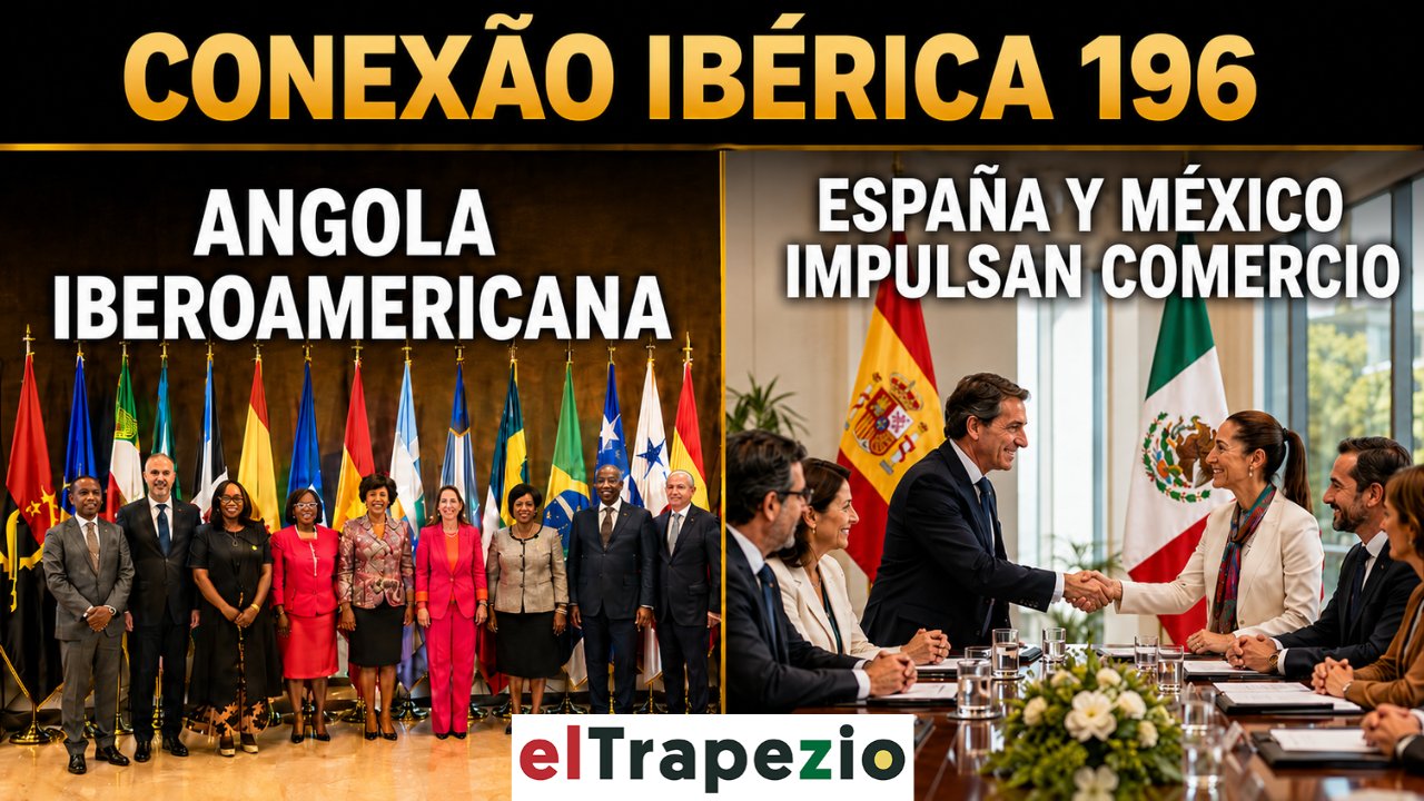 Reunión sobre comercio entre España, México y Angola en evento Iberoamericano.