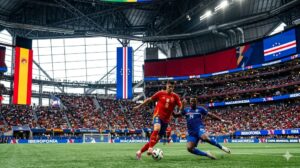 Jugadores de España y Cabo Verde compiten en el Mundial en Atlanta.