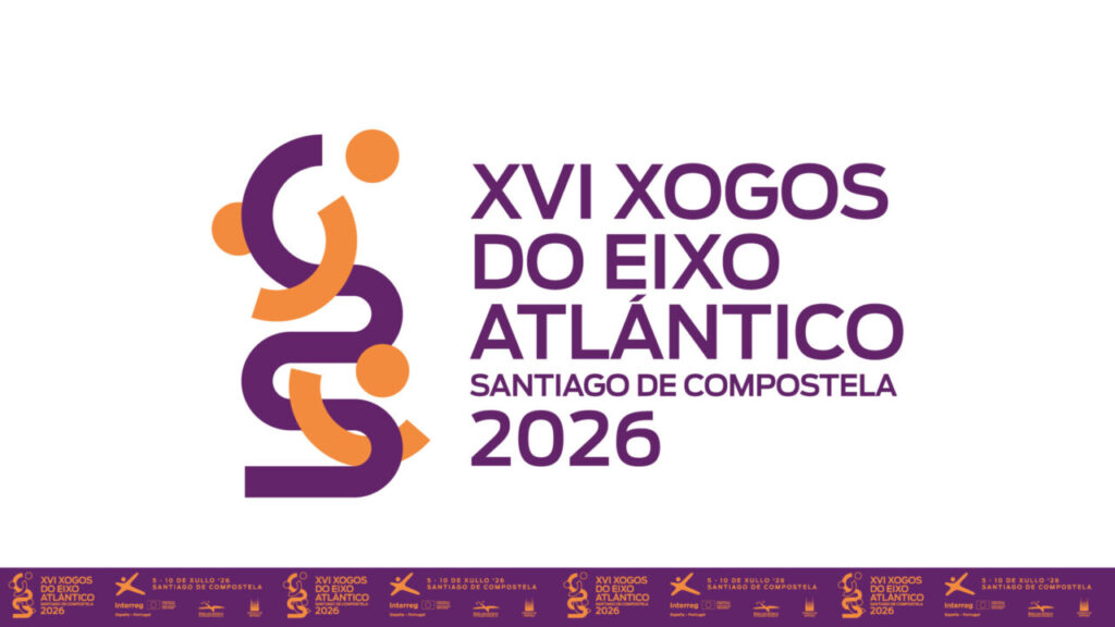 Logo de los XVI Xogos do Eixo Atlántico en Santiago de Compostela