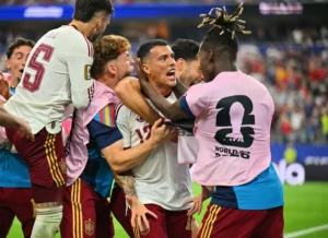 Jugadores de la selección española celebrando un gol en el Mundial 2026