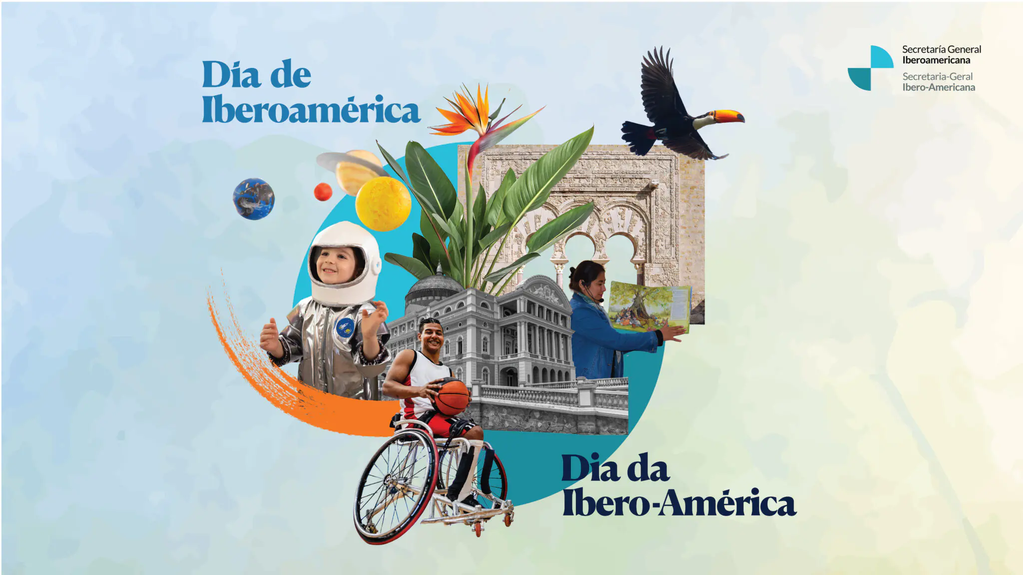 Celebración del Día de Iberoamérica con imágenes de diversidad cultural y unidad.