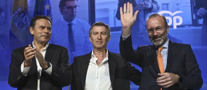 Luís Montenegro en vídeochamada apoyando a Feijóo para 2027