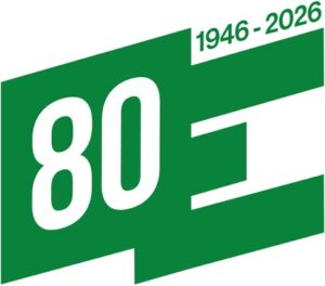 Logo conmemorativo del 80 aniversario de la Unión de Federalistas Europeos