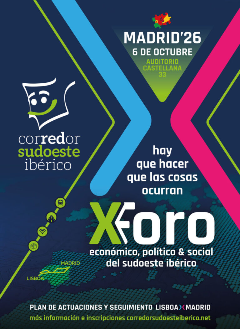Cartel del X Foro del Corredor Sudoeste Ibérico en Madrid